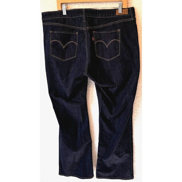 Levi's Bold Curve Jeans Size 20 Womens Mid Rise Dark Wash Blue Denim Bootcut - Picture 8 of 11